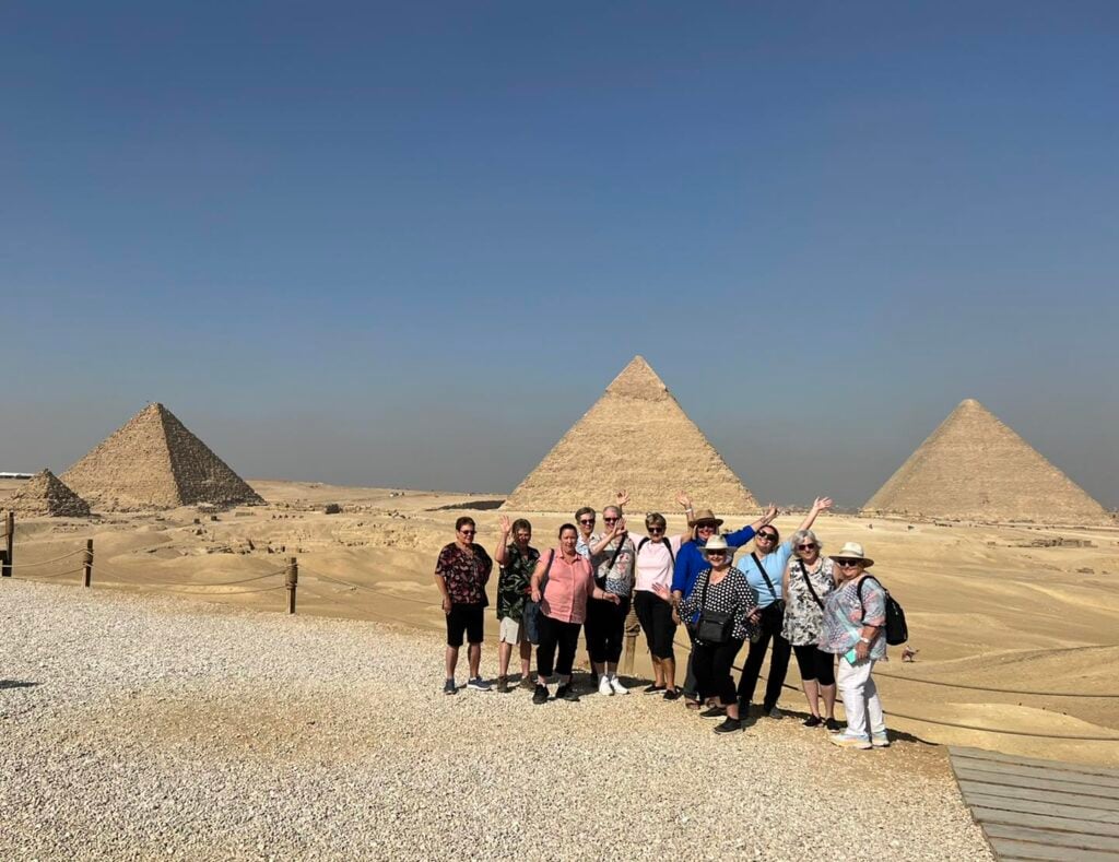 Standing Before the Great Pyramids of Giza, Egypt